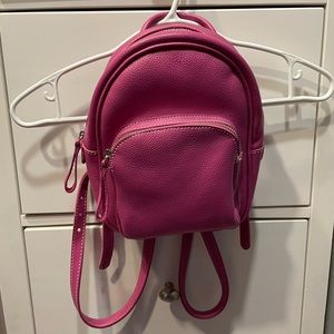 Pink Roots Leather Mini Backpack